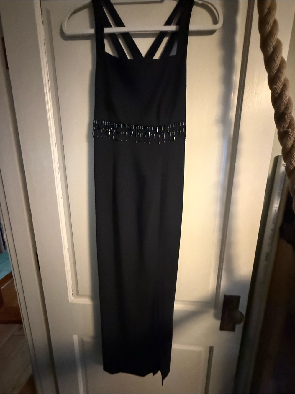 CDC Black Maxi Formal Dress with Beaded Waist